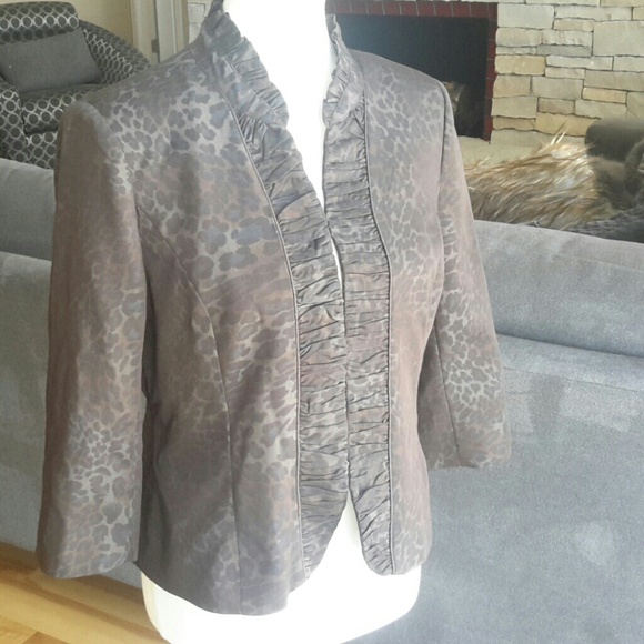 DARK BROWN BLACK ANIMAL PRINT JACKET NWT - Picture 2 of 6